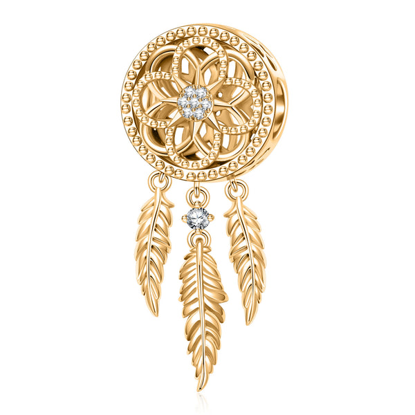 NINAQUEEN Sterling Silver Gold Charm Dream Catcher Series Charm Stylish jewelry for her
