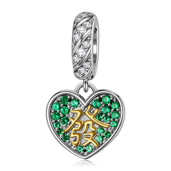 NINAQUEEN  Lucky Mahjong Series Sterling Silver Charm Heart Personalized Jewelry
