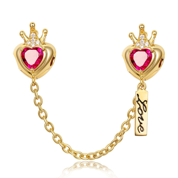 NINAQUEEN Golden Crown Charm Sterling Silver Charm Comfort Chain Elegant piece of jewellery