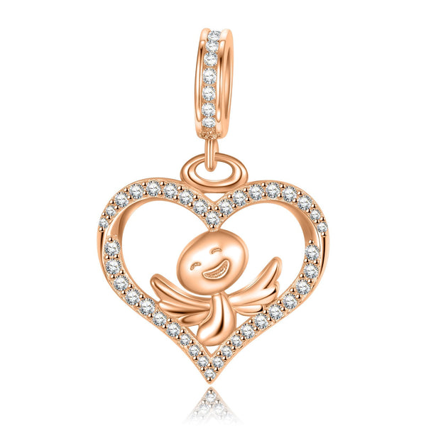 NINAQUEEN Heart Charm Sterling Silver Charm Personalized Jewelry Charm Pendant
