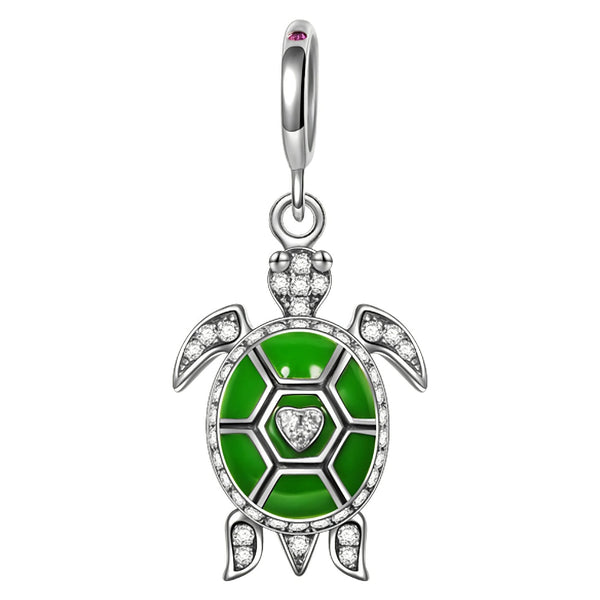 NINAQUEEN Sterling Silver Charm Green Turtle Series Charm Stylish jewelry for women