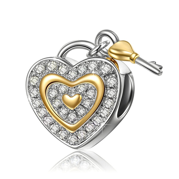 NINAQUEEN Sterling Silver Charm You Are My Love Series Heart Charm Fashion Jewelry for Women