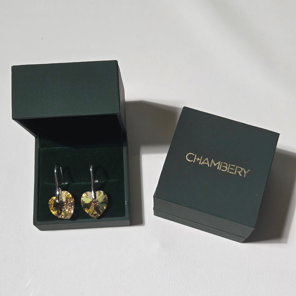 CHAMBERY Rainbow Heart Electroplated Silver Earrings