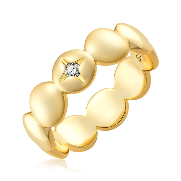 GINGAM Timeless Radiance Classic Ring In 14K Gold Plated