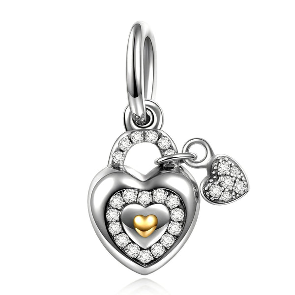 NINAQUEEN Sterling Silver Charm Lock Your Heart Series Charm Stylish jewelery for women