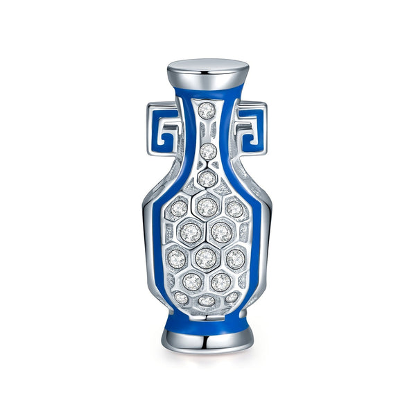 NINAQUEEN Sterling Silver Charm Blue Porcelain Vase Series Charm fashion jewelry for her