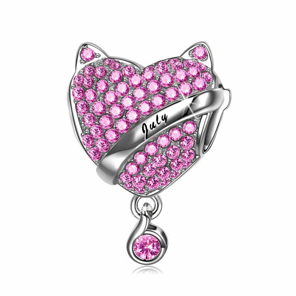 NINAQUEEN Birthstone Series Heart Charm Sterling Silver Charm July Charm Stylish jewelry for women