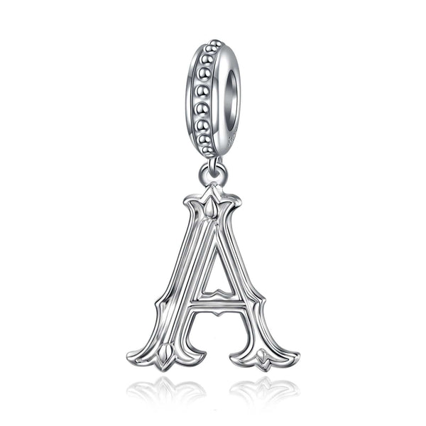 NINAQUEEN Letter A Alphabet Charm Sterling Silver Charm Personalized Jewelry