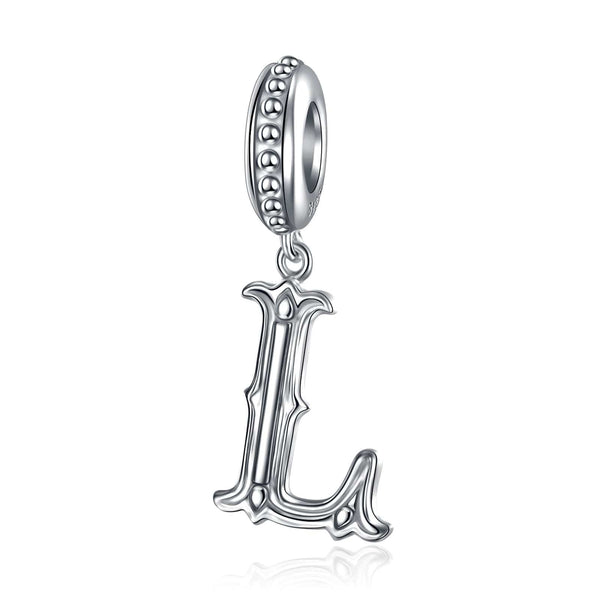 NINAQUEEN Letter L Alphabet Charm Sterling Silver Charm Personalized Jewelry