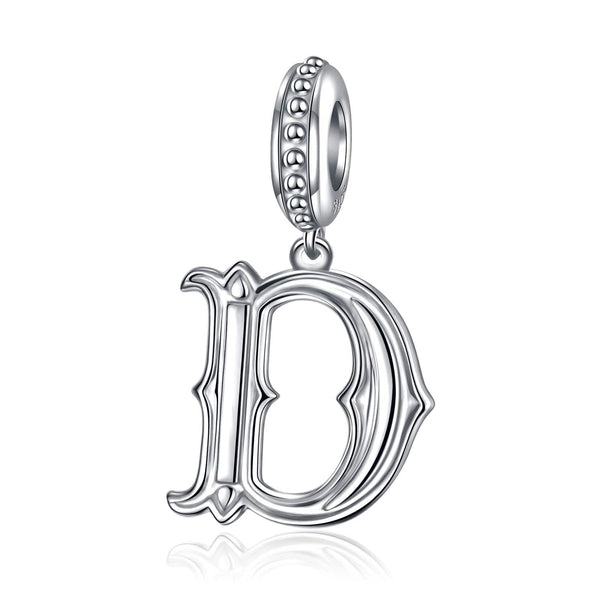 NINAQUEEN Letter D Alphabet Charm Sterling Silver Charm Personalized Jewelry