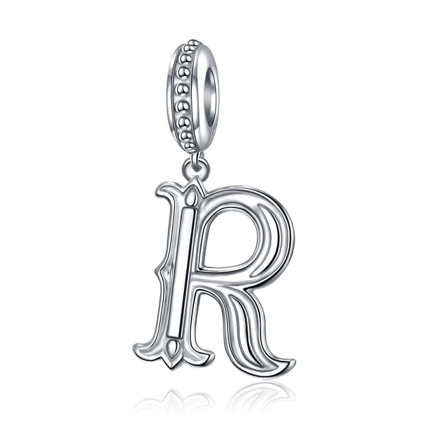 NINAQUEEN Letter R Alphabet Charm Sterling Silver Charm Personalized Jewelry